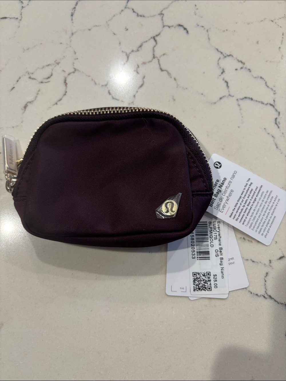 Black PLUM lululemon Everywhere Belt Bag Nano w/ Gold Hardware NWT RARE